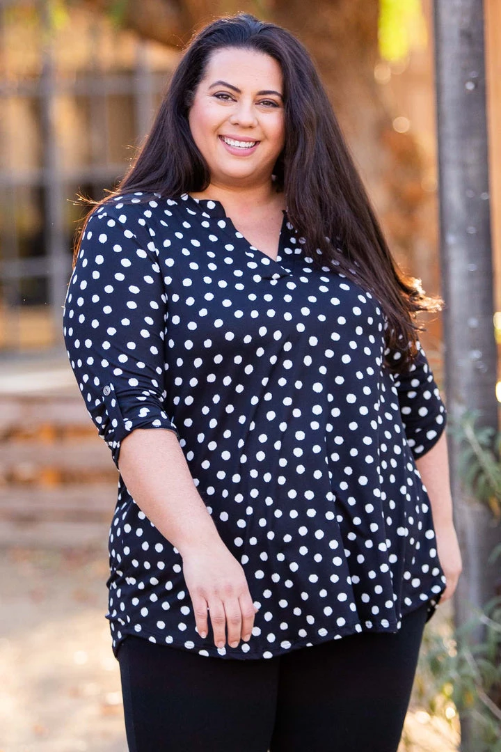 Boutique Simplified Dot Off The Press 3/4 Sleeve Top 4 Boutique Simplified Dot Off The Press 3/4 Sleeve Top