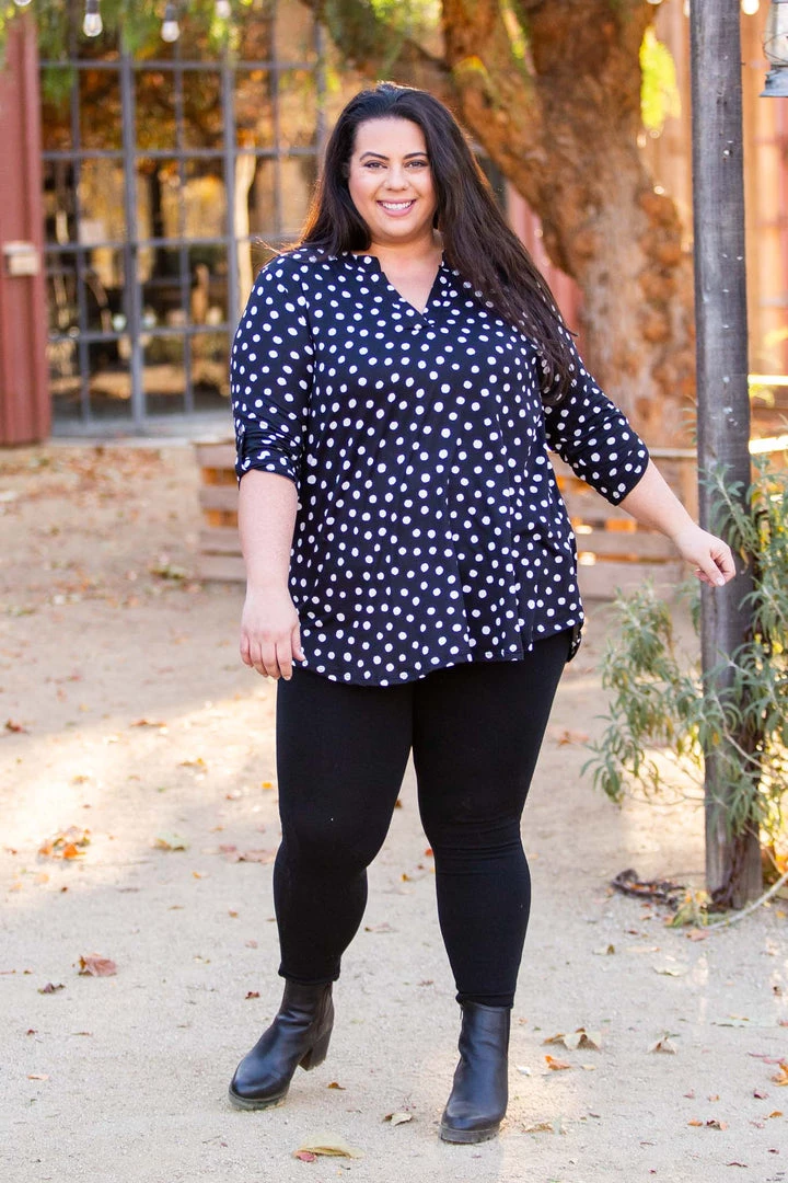 Boutique Simplified Dot Off The Press 3/4 Sleeve Top 3 Boutique Simplified Dot Off The Press 3/4 Sleeve Top