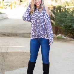 Boutique Simplified New Arrivals Roaring Around Cold Shoulder Pullover