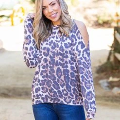 Boutique Simplified New Arrivals Roaring Around Cold Shoulder Pullover