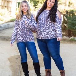 Boutique Simplified New Arrivals Roaring Around Cold Shoulder Pullover