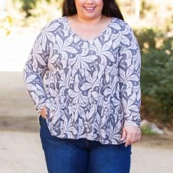Boutique Simplified Leaf Me Be Tiered Tunic
