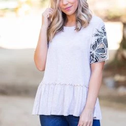 Boutique Simplified New Arrivals Sandy Tropics Peplum Top