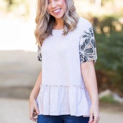 Boutique Simplified New Arrivals Sandy Tropics Peplum Top