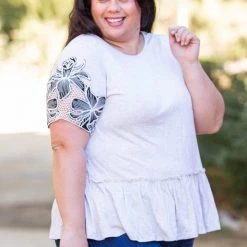 Boutique Simplified New Arrivals Sandy Tropics Peplum Top