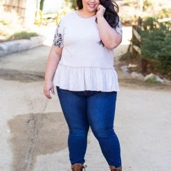 Boutique Simplified New Arrivals Sandy Tropics Peplum Top