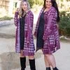 Boutique Simplified Burgundy Houndstooth Sweater Cardigan New Arrivals