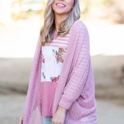 Boutique Simplified New Arrivals Making Me Blush Popcorn Knit Cardigan