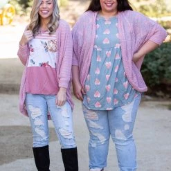 Boutique Simplified New Arrivals Making Me Blush Popcorn Knit Cardigan