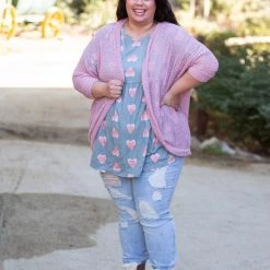 Boutique Simplified New Arrivals Making Me Blush Popcorn Knit Cardigan