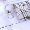 Boutique Simplified Grey & Black Plaid Hand Sani Keychain Holder