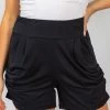 Boutique Simplified Blacked Out Harem Shorts