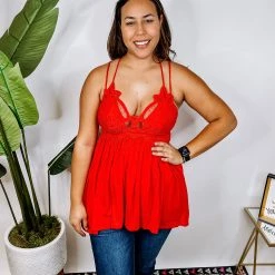 Iris & Rainbow Boutique #N361 Crochet Lace Cami (Regular) New Arrivals