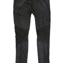 Iris & Rainbow Boutique New Arrivals #514 Vintage Knee Shirring Legging (Charcoal)
