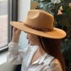 Iris & Rainbow Boutique New Arrivals #L646 Boho Vibes Fedora Hat (Camel)