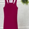 Iris & Rainbow Boutique #M353 Ribbed Racerback Tank (Fuchsia) New Arrivals