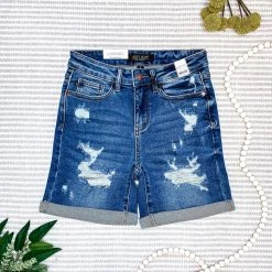Iris & Rainbow Boutique New Arrivals #M495 The Sun Is Up Blue Shorts