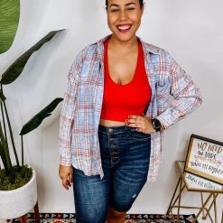 Iris & Rainbow Boutique New Arrivals #N311 Join The Club Check Flannel Shirt