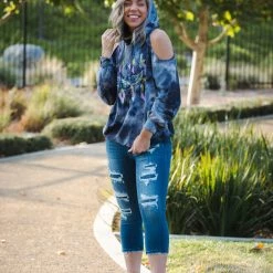 Boutique Simplified New Arrivals Rock & Roll Cold Shoulder Hoodie