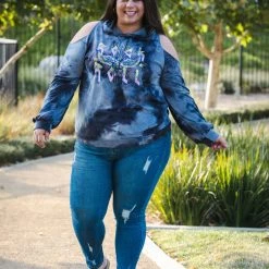 Boutique Simplified New Arrivals Rock & Roll Cold Shoulder Hoodie