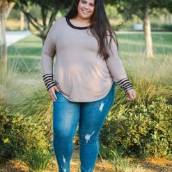 Boutique Simplified Between The Lines Long Sleeve Top New Arrivals