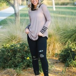 Boutique Simplified Between The Lines Long Sleeve Top New Arrivals