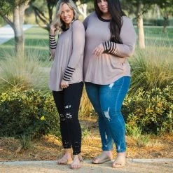 Boutique Simplified Between The Lines Long Sleeve Top New Arrivals