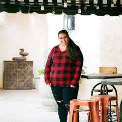 Boutique Simplified New Arrivals Mad About Plaid Pullover - Red