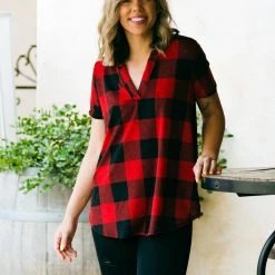 Boutique Simplified New Arrivals Blessed & Dressed In Red Plaid