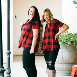 Boutique Simplified New Arrivals Blessed & Dressed In Red Plaid