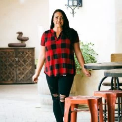 Boutique Simplified New Arrivals Blessed & Dressed In Red Plaid