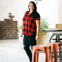 Boutique Simplified New Arrivals Blessed & Dressed In Red Plaid