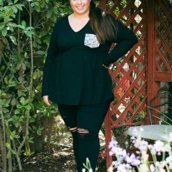 Boutique Simplified Huntress Waffle Knit Babydoll New Arrivals