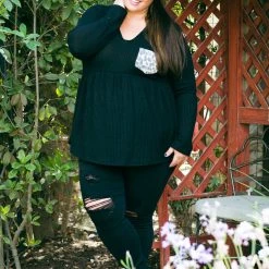 Boutique Simplified Huntress Waffle Knit Babydoll New Arrivals