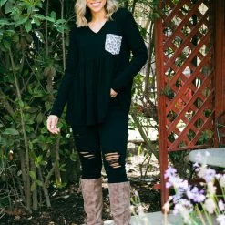 Boutique Simplified Huntress Waffle Knit Babydoll New Arrivals