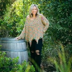 Boutique Simplified New Arrivals Colors Of Fall Frayed Sweater