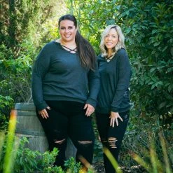 Boutique Simplified All The Feels Pullover In Charcoal