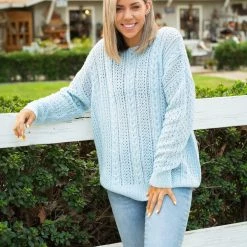 Boutique Simplified New Arrivals Clear Skies Cable Knit Sweater