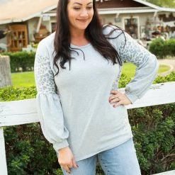 Boutique Simplified Silver Lining Long Sleeve Top New Arrivals