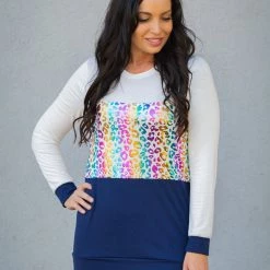 Boutique Simplified Shimmering Cheetah Long Sleeve New Arrivals