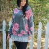 Boutique Simplified Ruffled In Floral Long Sleeve Pullover
