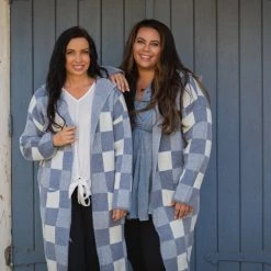 Boutique Simplified Checkmate Hooded Knit Jacket