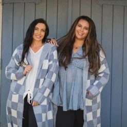 Boutique Simplified Checkmate Hooded Knit Jacket