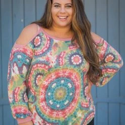 Boutique Simplified New Arrivals Prismatic Long Sleeve Cold Shoulder