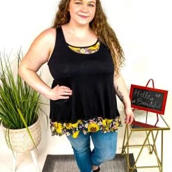 Iris & Rainbow Boutique #M936 All My Flowers Top New Arrivals