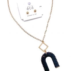 Iris & Rainbow Boutique New Arrivals #M380 Long U Gold Set