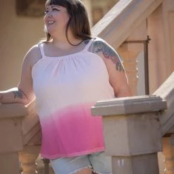 Boutique Simplified Strawberry Sorbet Ombre Tank New Arrivals
