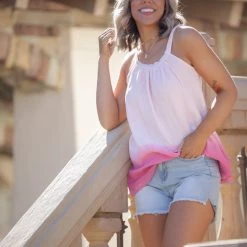 Boutique Simplified Strawberry Sorbet Ombre Tank New Arrivals