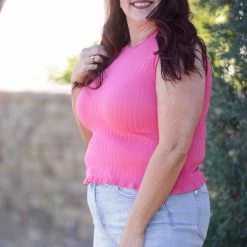 Boutique Simplified Coral Reef Solid Knit Top