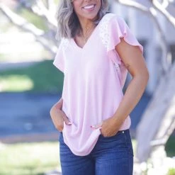 Boutique Simplified New Arrivals Vision Of Love Blush Flutter Sleeve